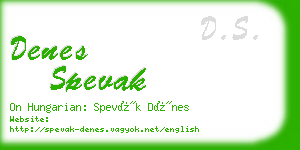 denes spevak business card